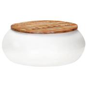 vidaXL Soffbord vit 68x68x30 cm massivt återvunnet trä