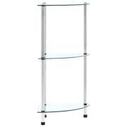 vidaXL Hylla 3 hyllplan transparent 30x30x67 cm härdat glas