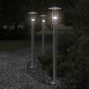 vidaXL Utomhusgolvlampa silver 100 cm rostfritt stål