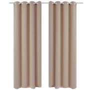 vidaXL Mörkläggningsgardiner 2 st med öljetter 135x175 cm gräddvit