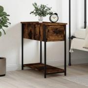 vidaXL Sängbord rökfärgad ek 30x60x60 cm konstruerat trä
