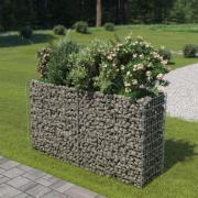 vidaXL Planteringsgabion upphöjd galvaniserat stål 180x50x100 cm