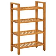 vidaXL Skohylla med 4 hyllor 50x27x80 cm massiv ek