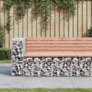 vidaXL Trädgårdsbänk gabion-design 122x71x65,5 cm massivt douglasträ