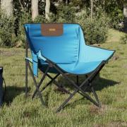 vidaXL Campingstolar med ficka fällbar 2 st ljusblå