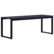 vidaXL Trädgårdsbänk 120,5 cm PS-skiva svart