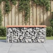 vidaXL Trädgårdsbänk gabion-design 103x31,5x42 cm massivt douglasträ
