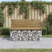 vidaXL Trädgårdsbänk gabion-design 103x70x65 cm impregnerad furu