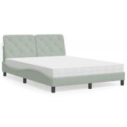 vidaXL Bed with Mattress Light Grey 120x200 cm Velvet