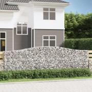 vidaXL Gabion bågformad 400x50x120/140 cm galvaniserat järn