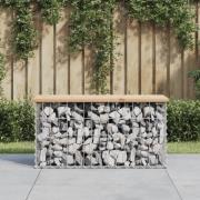 vidaXL Trädgårdsbänk gabion-design 83x31,5x42 cm massiv furu