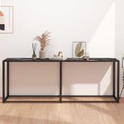 vidaXL Konsolbord svart marmor 200x35x75,5 cm härdat glas