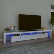 vidaXL Tv-bänk med LED-belysning vit högglans 260x36,5x40 cm