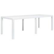 vidaXL Trädgårdsbord vit 220x90x72 cm konstrotting
