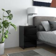 vidaXL Sängbord 2 st svart 40x35x62,5 cm konstruerat trä