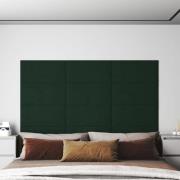 vidaXL Väggpaneler 12 st mörkgrön 60x30 cm sammet 2,16 m²