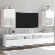 vidaXL TV-bänk med LED-belysning 2 st vit 40,5x30x60 cm