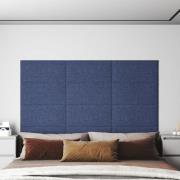 vidaXL Väggpaneler 12 st blå 60x30 cm tyg 2,16 m²