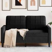 vidaXL 2-sitssoffa ljusgrå Svart 120 cm sammet