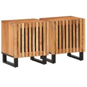 vidaXL Nattduksbord 2 st 40x34x46 cm massivt akaciaträ