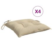 vidaXL Palldynor 4 st beige 50x50x7 cm oxfordtyg