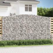 vidaXL Gabion bågformad 400x50x220/240 cm galvaniserat järn