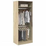vidaXL Garderob sonoma-ek 80x50x200 cm konstruerat trä