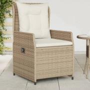 vidaXL Justerbara trädgårdsstolar 2 st beige konstrotting