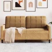 vidaXL Soffa 2-sits brun 140 cm sammet