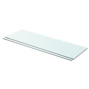 vidaXL Hyllplan 2 st glas genomskinlig 80x25 cm