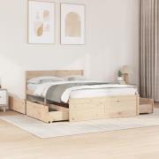 vidaXL Sängram utan madrass 120x190 cm massiv furu