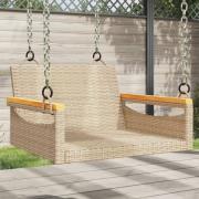 vidaXL Gungbänk beige 63x62x40 cm konstrotting