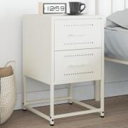 vidaXL Sängbord vit 36x39x60,5 cm stål