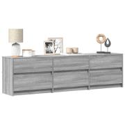 vidaXL Tv-bänk med LEDs grå sonoma 180x34x50 cm konstruerat trä