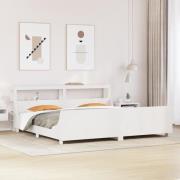 vidaXL Sängram utan madrass vit 200x200 cm massiv furu