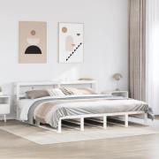 vidaXL Sängram utan madrass vit 200x200 cm massiv furu