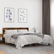 vidaXL Sängram rökfärgad ek 160x200 cm konstruerat trä och metall