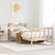vidaXL Sängram utan madrass 75x190 cm massiv furu
