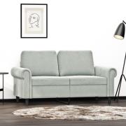 vidaXL 2-sitssoffa ljusgrå 120 cm sammet