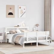 vidaXL Sängram utan madrass vit 120x200 cm massiv furu