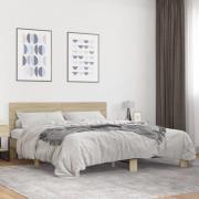 vidaXL Sängram sonoma-ek 200x200 cm konstruerat trä och metall