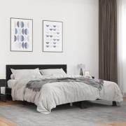 vidaXL Sängram svart 150x200 cm konstruerat trä och metall
