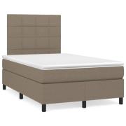 vidaXL Ramsäng med madrass taupe 120x190 cm tyg