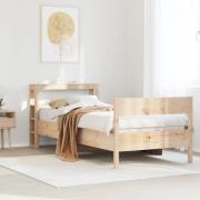 vidaXL Sängram utan madrass 75x190 cm massiv furu