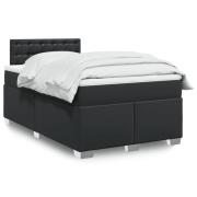 vidaXL Ramsäng med madrass svart 120x190 cm konstläder