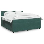 vidaXL Ramsäng med madrass mörkgrön 200x200 cm sammet
