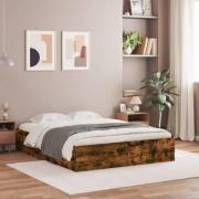 vidaXL Sängram med lådor rökfärgad ek 150x200 cm konstruerad trä