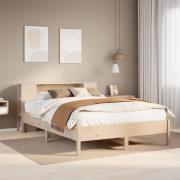 vidaXL Säng med bokhylla utan madrass 150x200cm massiv furu