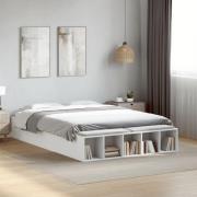 vidaXL Sängram vit 135x190 cm konstruerat trä