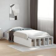 vidaXL Sängram vit 90x200 cm konstruerat trä